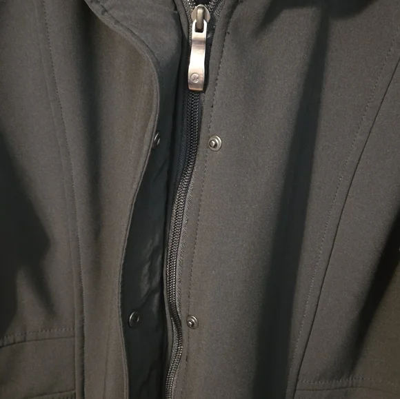 Merrell Soft Shell Fleece Lined Hooded Trench Coat Black XL Aeroblock EUC - Picture 9 of 12